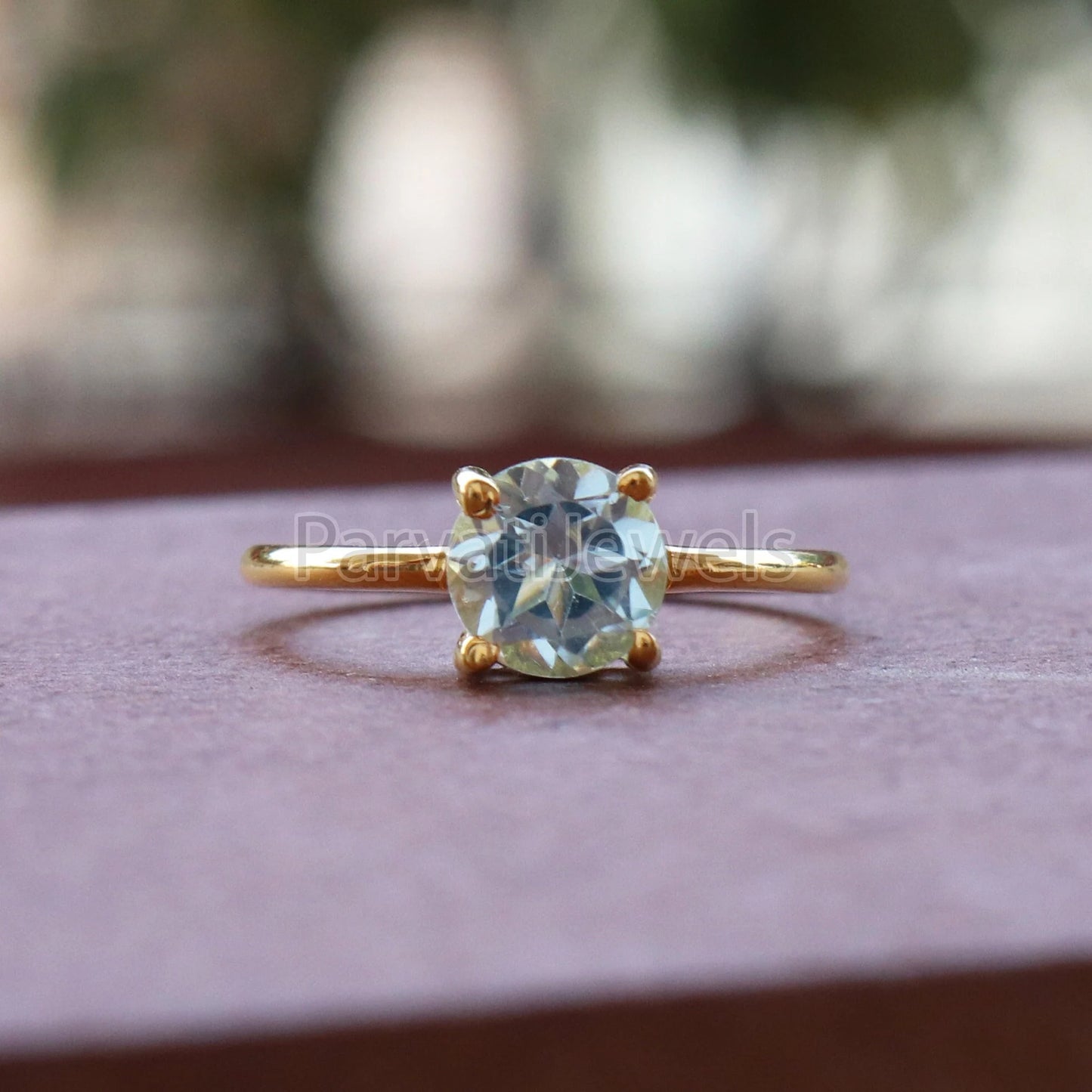 Natural Blue Topaz 14&18k Solid Gold Ring, Gemstone Ring, Gold Jewelry, Solid Gold Ring, Handmade Garnet Gold Ring, Gold Ring, Gift For Her