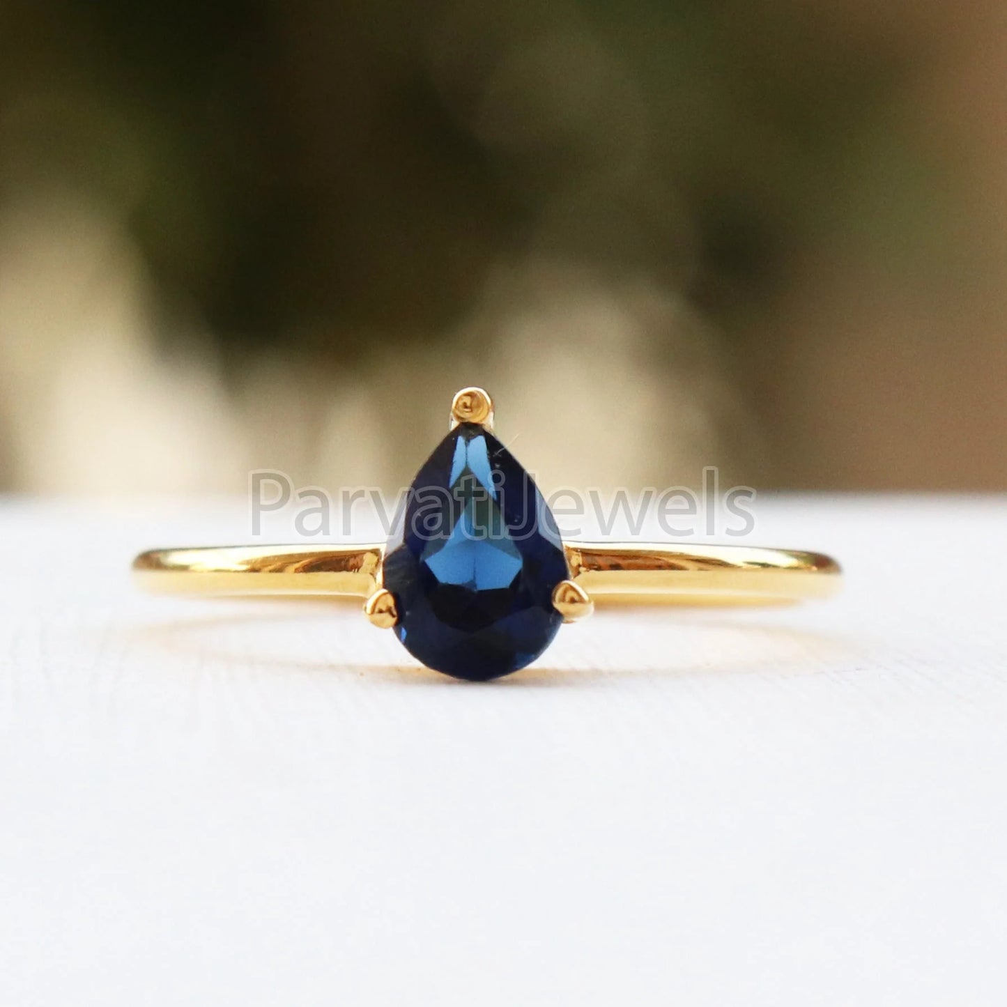 Beautiful Blue Sapphire Solid Gold Ring, Gemstone Ring, Gold Jewelry, Solid Gold Ring, Handmade Sapphire Gold Ring, Gift For Her