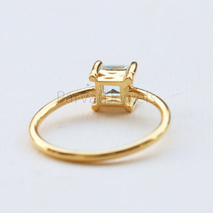 Natural Blue Topaz 14&18k Solid Gold Ring, Gemstone Ring, Gold Jewelry, Solid Gold Ring, Handmade Garnet Gold Ring, Gold Ring, Gift For Her