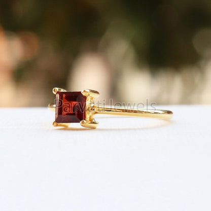 Natural Garnet 14k & 18k Solid Gold Ring, Gemstone Ring, Gold Jewelry, Solid Gold Ring, Handmade Garnet Gold Ring, Gold Ring, Gift For Her,