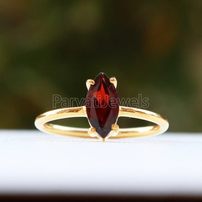 Natural Garnet 14k & 18k Solid Gold Ring, Garnet Ring, Gold Jewelry, Solid Gold Ring, Handmade Garnet Gold Ring, Gold Ring, Gift For Her