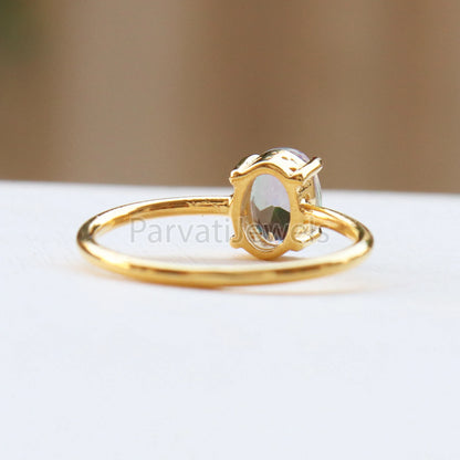 Mystic Topaz Solid Gold Ring, Elegant Gemstone Ring, Gold Jewelry, Solid Gold Ring, Handmade Mystic Topaz Ring, Gold Jewelry, Gift For Her