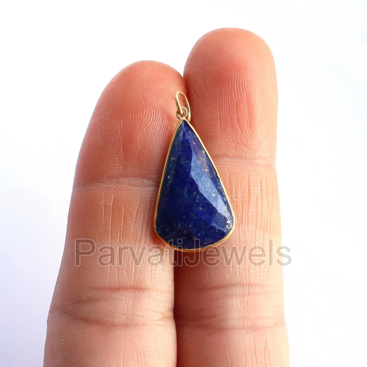 Natural Lapis Lazuli Gold Charm, 18Kt Solid Gold Charm, Gold Charm, Handmade Gold Charm, Charm Pendant, Birthstone Charm, Gift For Her Charm