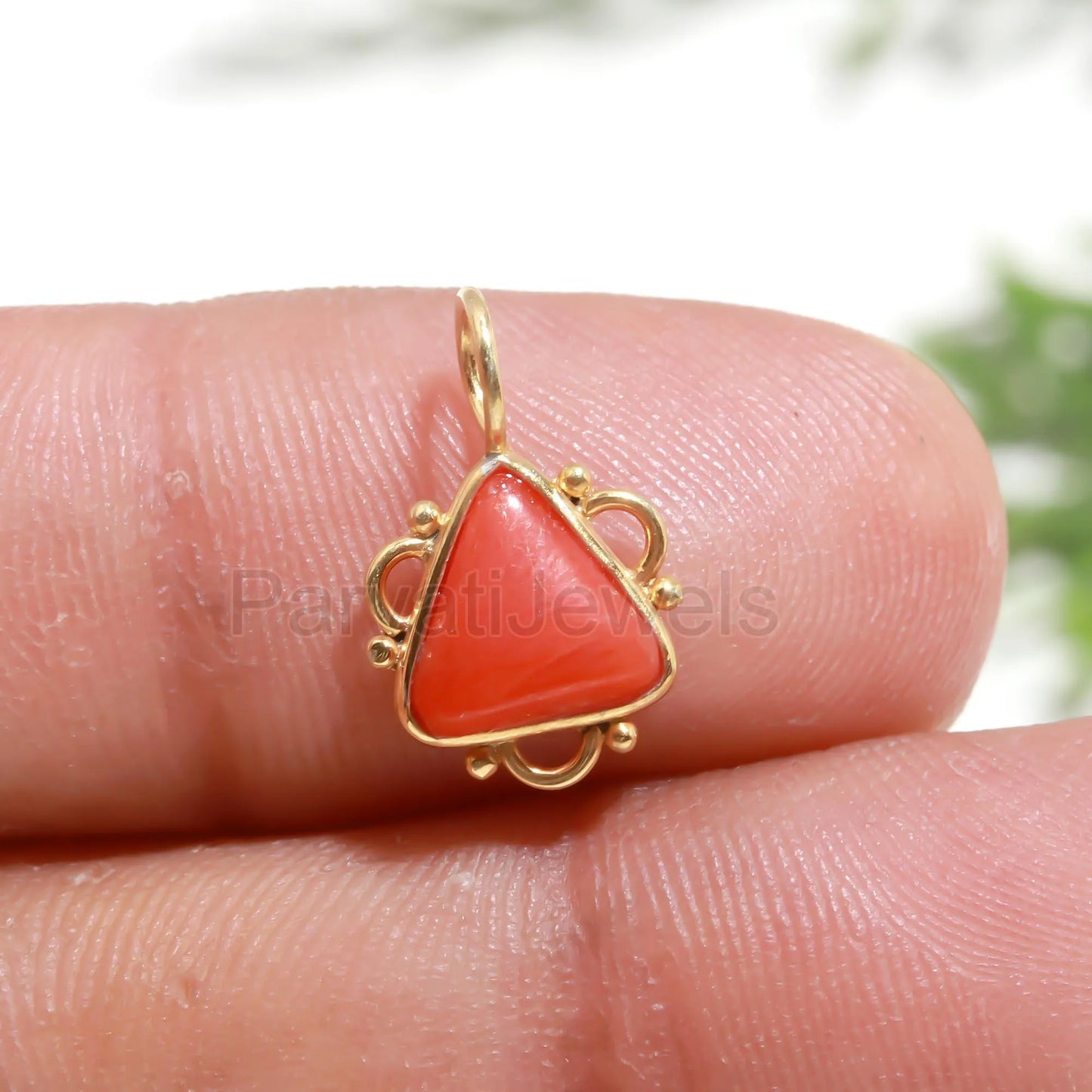 Natural Italian Coral Charm, 18k Solid Gold Charm, Red Coral Gold Charm, Handmade Gold Charm, Gold Charm, Charm Pendant, Gift For Her Charm