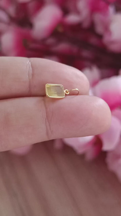 Natural Sapphire Charm, Solid 18k Gold Charm, Gold Charms, Sapphire Charm Pendant, Gold Charm Pendant, Handmade Charm Necklace, Gift For Mom