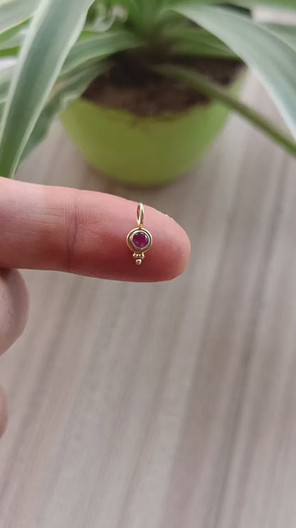 Natural Ruby Charm, 18k Solid Gold Charm, Handmade Gold Charm, Designer Charm Pendant, Charms Necklace, Ruby Charm