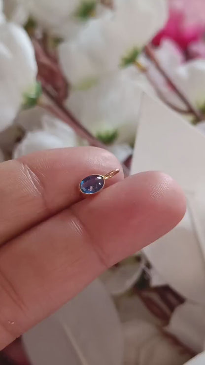 Natural Tanzanite Charm, 18k Solid Gold Charm, Handmade Gold Charm, Charm Pendant, Charms Necklace, Tanzanite Charms, Minimalist Pendant