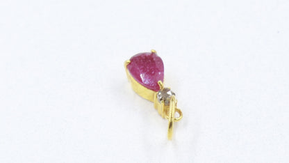 Ruby Rose Cut Diamond Charm, Solid 18K Gold Charm, Ruby Charm Pendant, Natural Rose Cut Diamond Charm, Handmade Gold Charm,Minimalist Charm