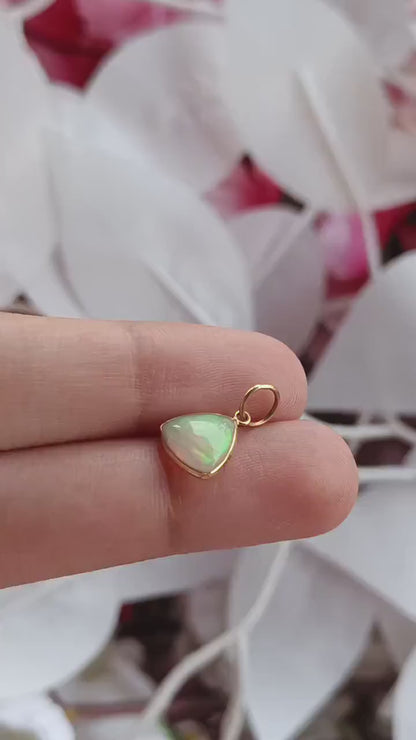 Ethiopian Opal Charm, 18k Solid Gold Charm, Opal Charm, Gold Charm, Charm Necklace, Charm Pendant, Handmade Gold Charm, Gold Charms