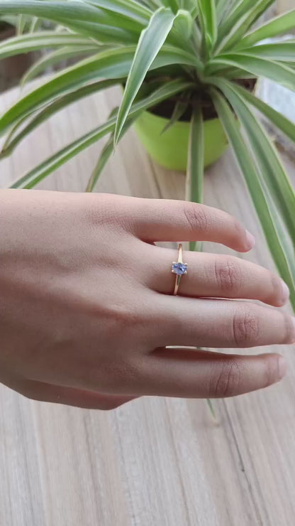 Natural Tanzanite Ring, Solid 18k Gold Ring, Handmade Ring, Tanzanite Band Ring, December Birthstone Ring, 18K Gold Ring, gift for her