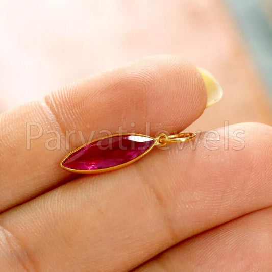 Lab Ruby Charm, 18k Solid Gold Charm, Handmade Gold Charm, Charm Pendant, Charms Necklace, Ruby Charms, Minimalist Pendant, Ruby Charms