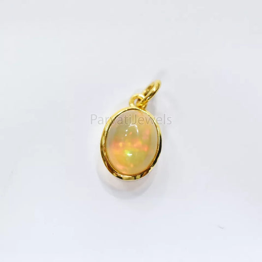 Natural Ethiopian Opal Solid Gold Charm, Solid 14k&18k Gold Charm, Opal Charm, Solid Gold Charm, Charm Necklace, Charm Pendant, Handmade Gold Charm