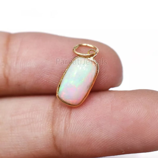 18K Solid Gold Ethiopian Opal Charm, Gold Charm, Charm Necklace, 18k Solid Gold Charm, Charm Pendant, Opal Charm, Gift Jewelry For Women, Gift For Her Charm