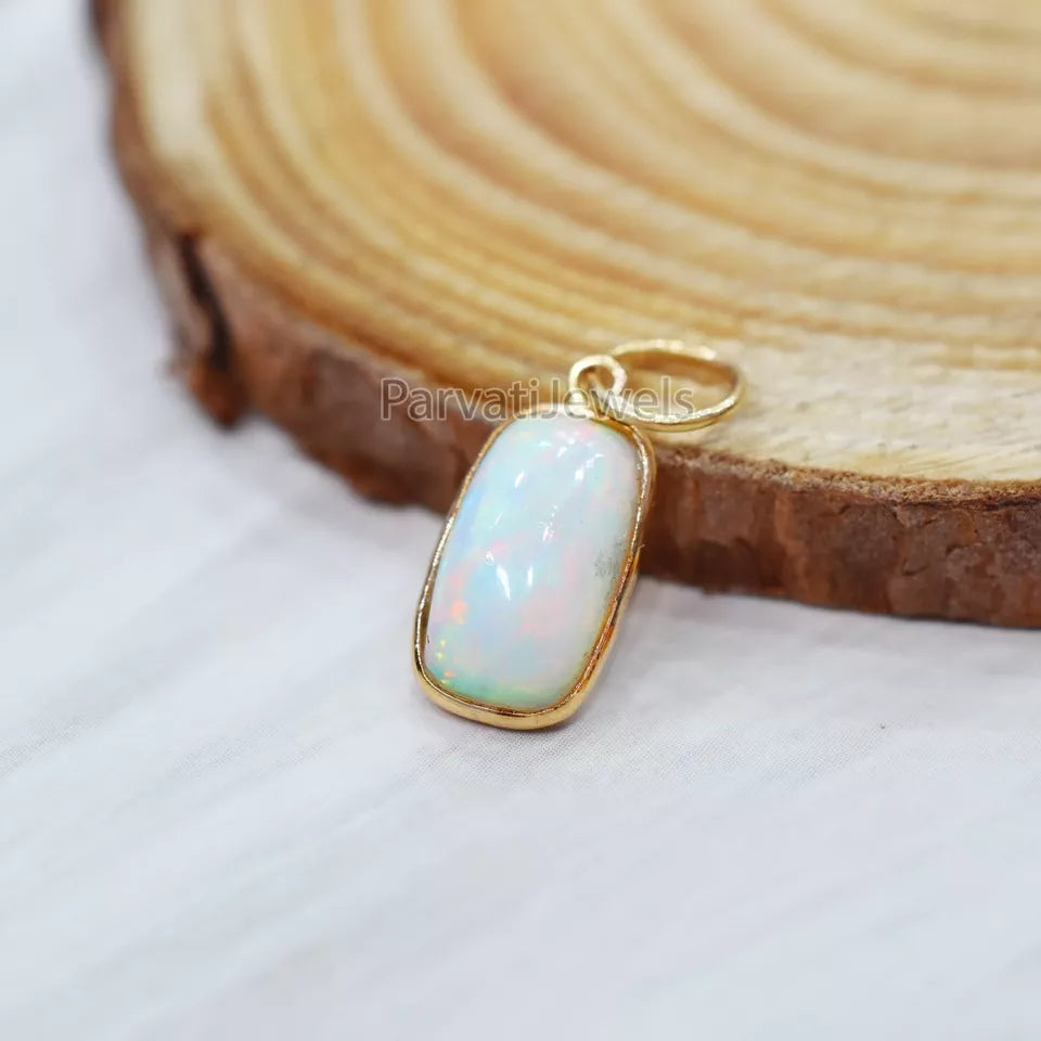 18K Solid Gold Ethiopian Opal Charm, Gold Charm, Charm Necklace, 18k Solid Gold Charm, Charm Pendant, Opal Charm, Gift Jewelry For Women, Gift For Her Charm