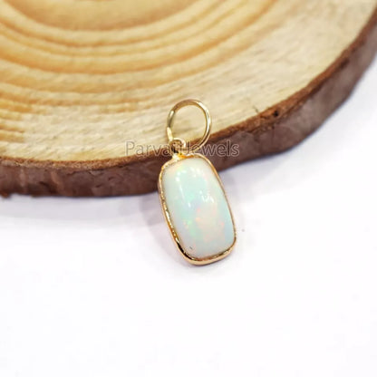 18K Solid Gold Ethiopian Opal Charm, Gold Charm, Charm Necklace, 18k Solid Gold Charm, Charm Pendant, Opal Charm, Gift Jewelry For Women, Gift For Her Charm