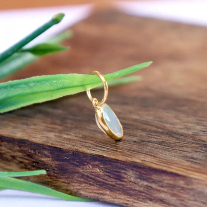 Natural Ethiopian Opal Charm, 18k Solid Gold Charm, Faceted Opal Charm, Gold Charm, Charm Necklace, Charm Pendant, Handmade Gold Charm, Gold Charms Pendant, Gift For Her Charm