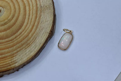 18K Solid Gold Ethiopian Opal Charm, Gold Charm, Charm Necklace, 18k Solid Gold Charm, Charm Pendant, Opal Charm, Gift Jewelry For Women, Gift For Her Charm